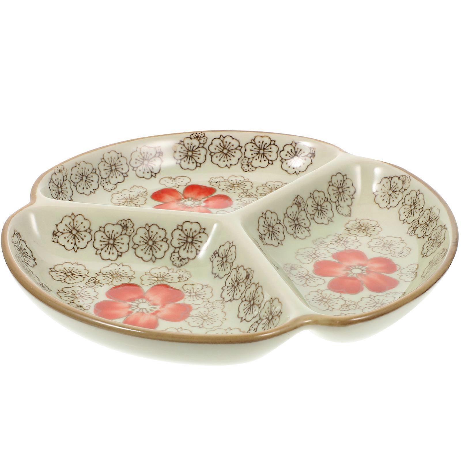 Sectioned Serving Platter Red Multi- Accessory 7.25 Inches Dishwasher Safe 1Set