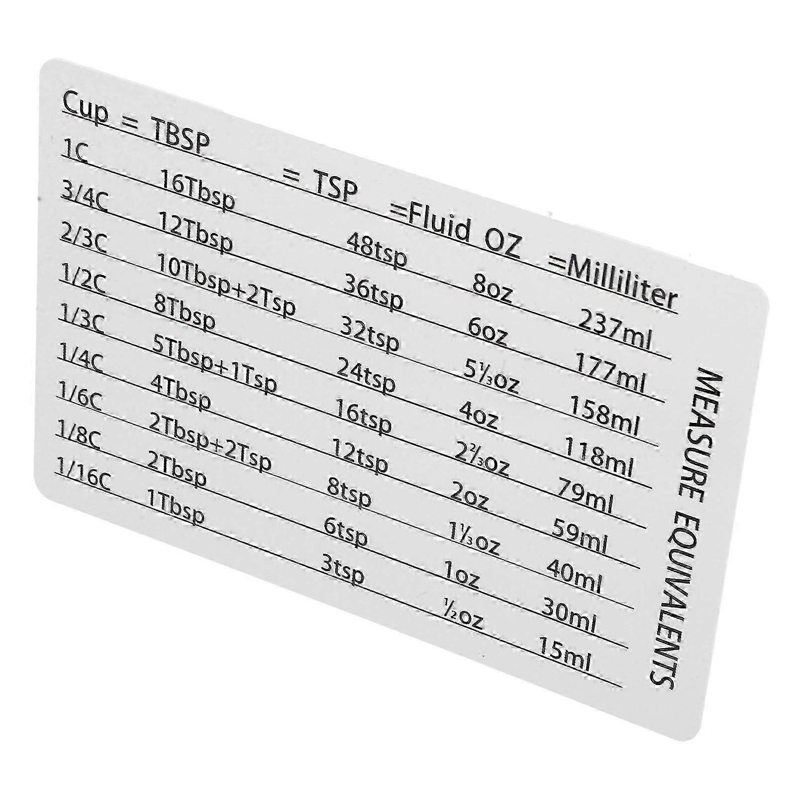Magnetic Kitchen Conversion Chart Professional Measurement Refrigerator Magnet
