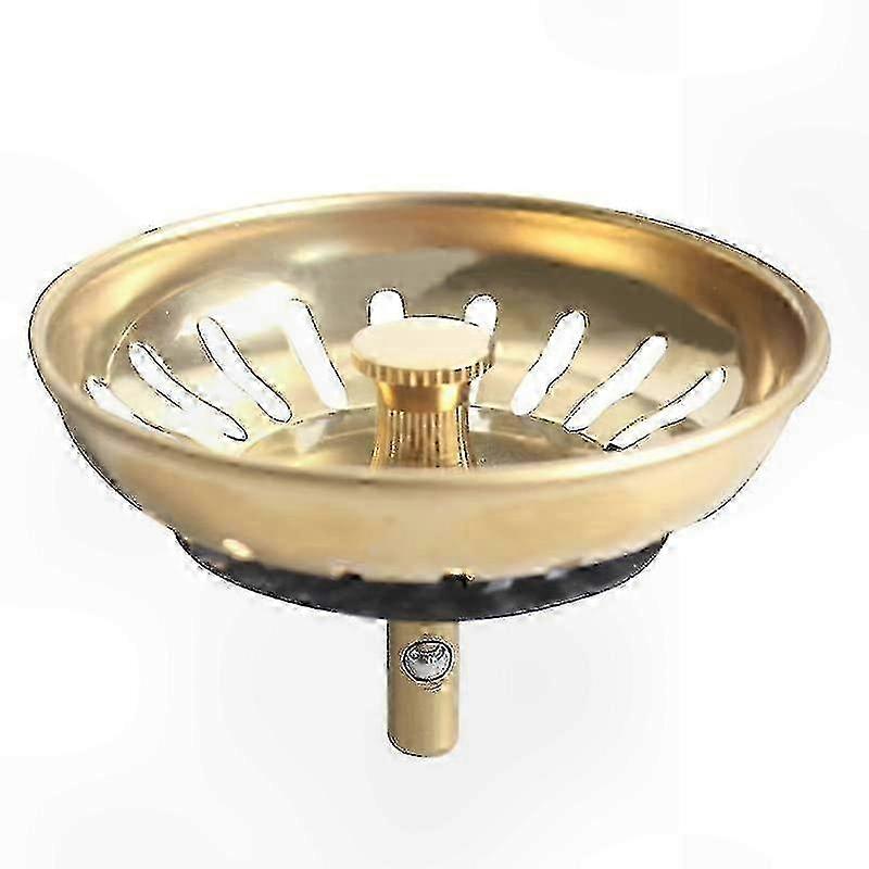 Sink Strainer Basket, 83mm Diameter, Titanium Gold Coating