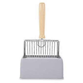 Dark Grey Cat Litter Scoop Made of Stainless Steel for Easy Cleaning 1Set