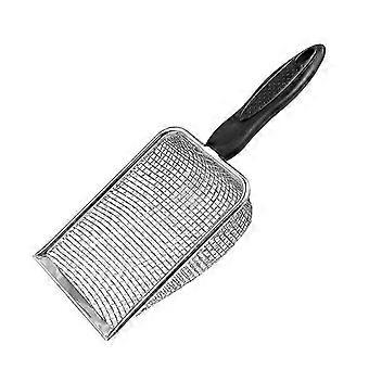 Ruostumattomasta teräksestä valmistettu kissanhiekkakauha ergonomisella kahvalla, suuri koko, kestävä muotoilu helpottaa kissan jätteiden poistamista