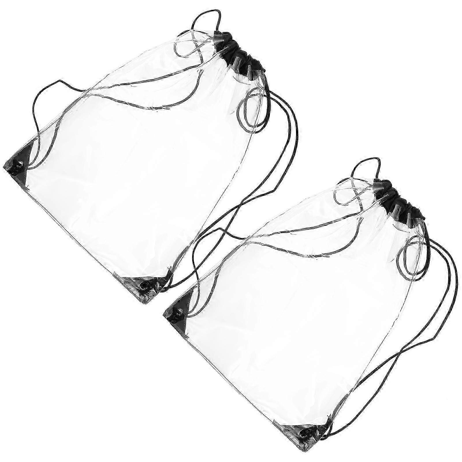 2pcs, Portable Storage Bag Drawstring for Use Transparent PVCJJ