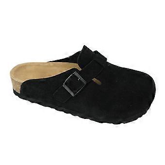 SingleBuckle ClosedToe Mule Clogs, SlipOn Cork Footbed Footwear For Retro Style And Indoor Outdoor Use