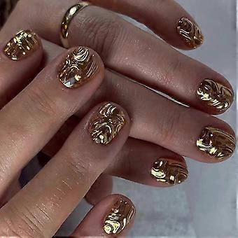 Acrylic Fake Nails Removable Nail Pcs Daily Wear Artificial Nails Nail Art Decorations Flye1154