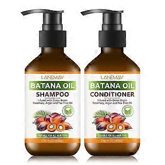 Batana Oil Shampoo and Conditioner set for Hair Growth, Anti-Thinning & Deep Moisturizing Cleanses and Helps Strengthen Weak and Brittle Hair for Wome