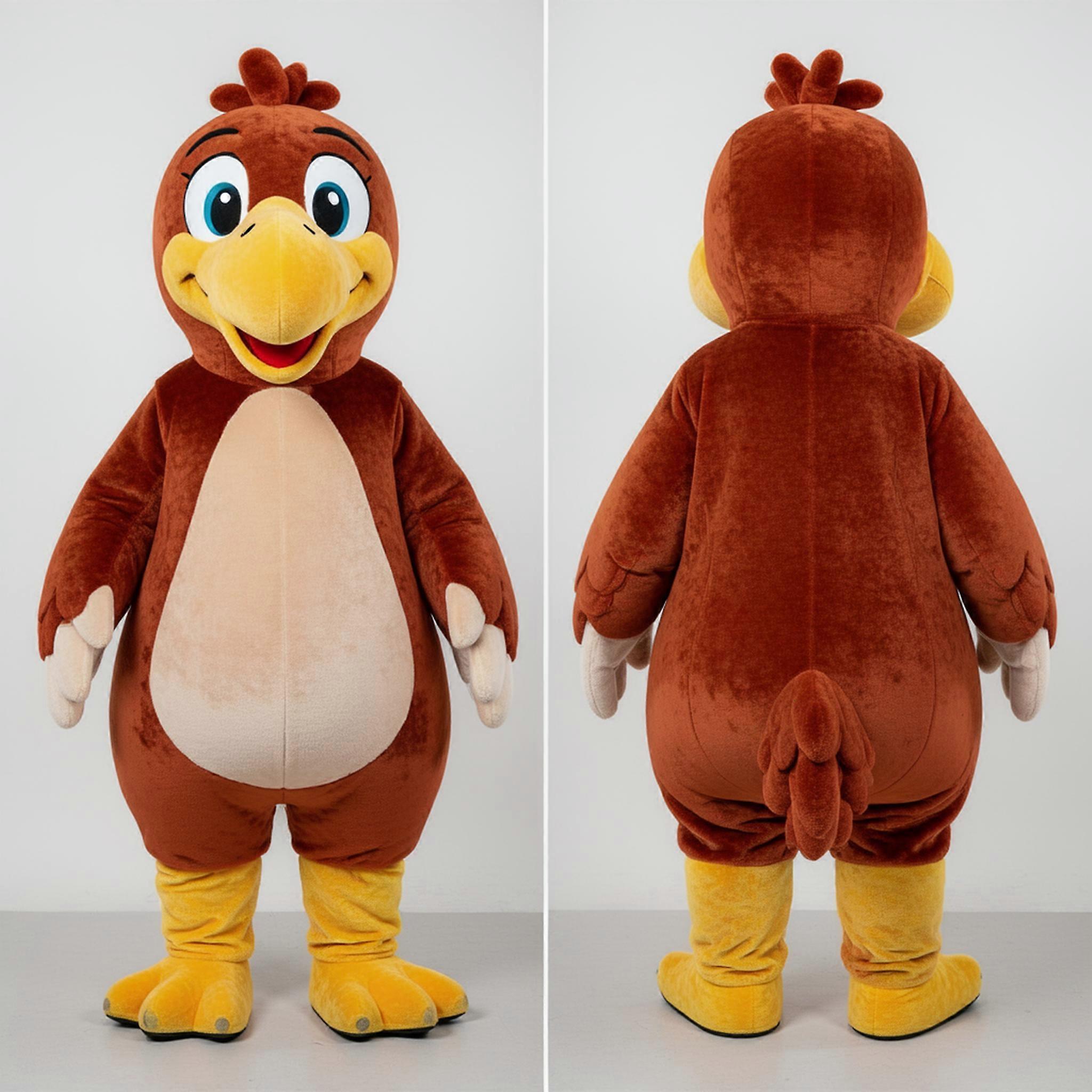MASTICOT Rust Orange Rounded Dodo Bird Mascot