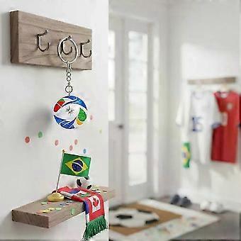 2 portachiavi replica 1:1 con design Coppa del Mondo di calcio 2026 NO, nero argento