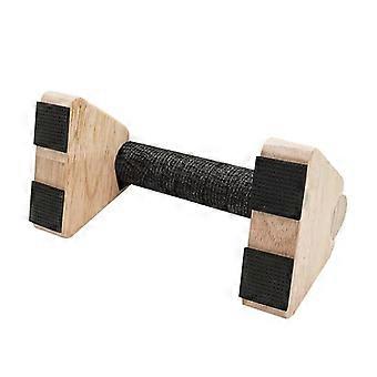 Push Up Bar for Home Strength Training, Wooden Raised Handle with Wrapped Grip Surfaces and Stable Support Base for Floor Exercise Multicolor