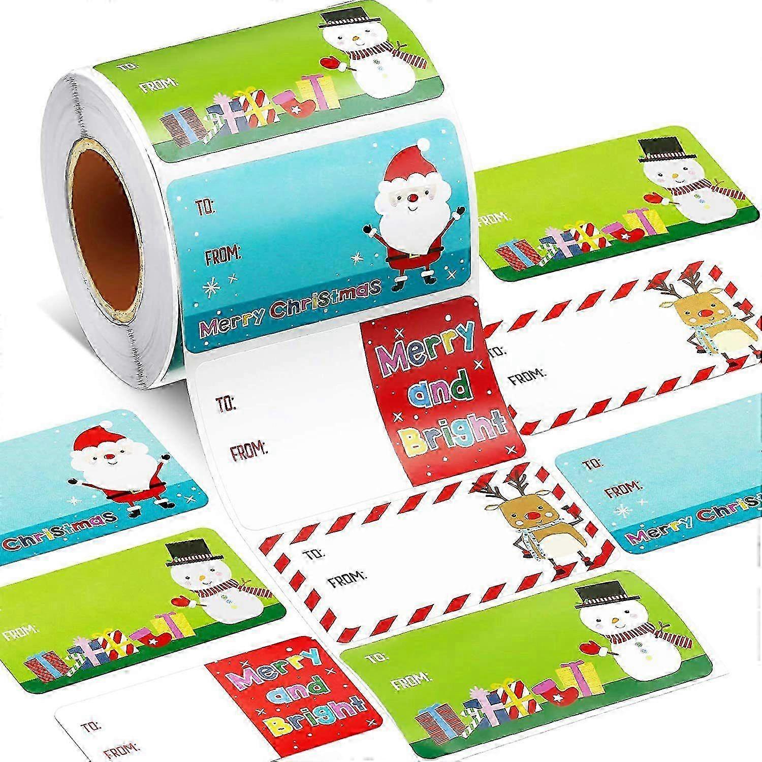Festive Self Adhesive Gift Labels Roll