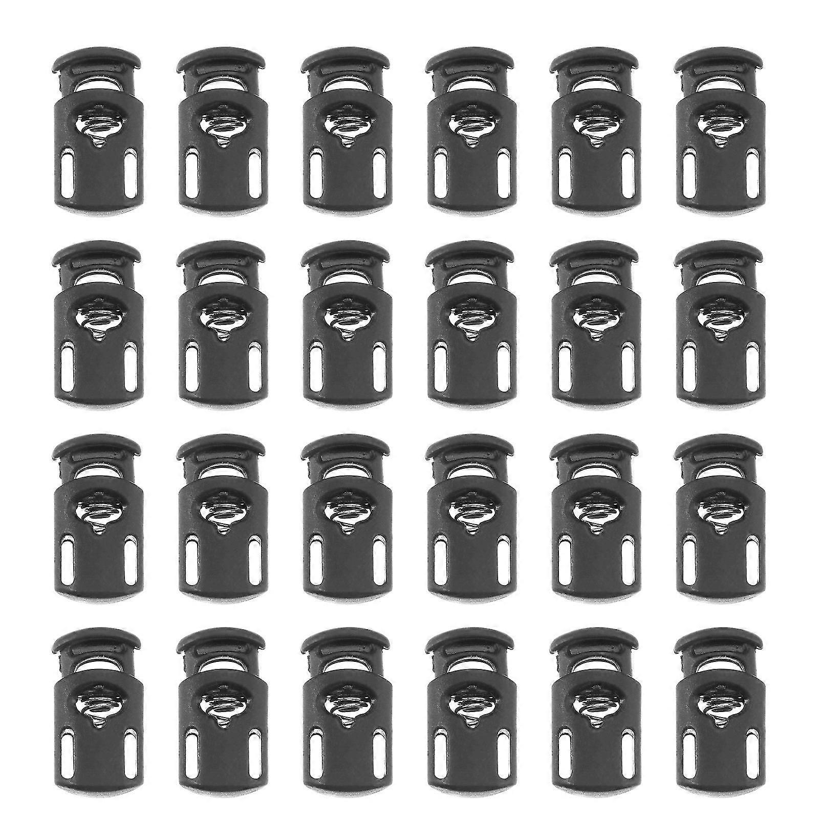 100 Pcs Plastic Single Hole Spring Stop Clothing Tent Drawstring Rope Toggle String Cord Locks End