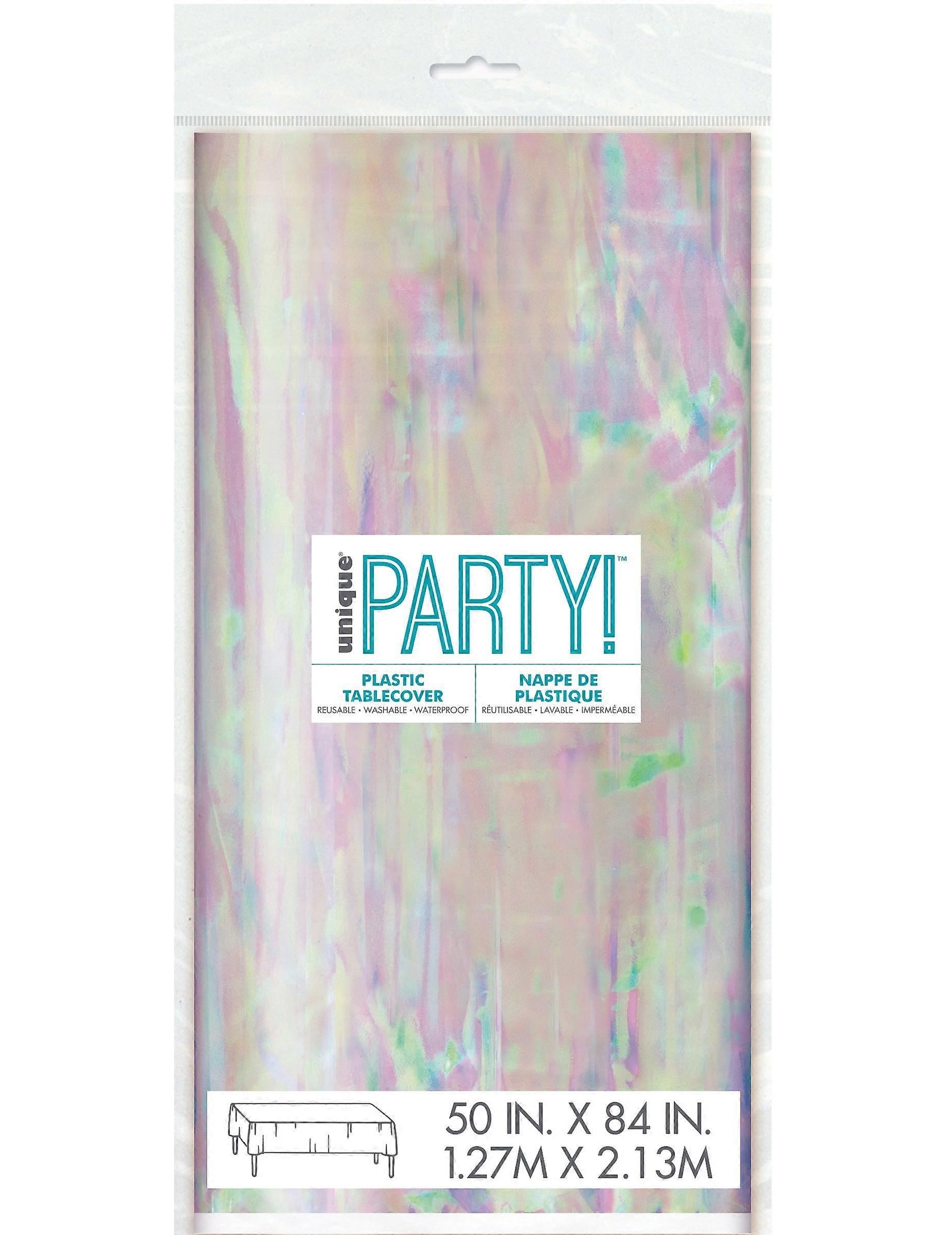 Iridescent plastic tablecloth 127 x 213 cm