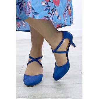 High Heel Crossed Straps Court Shoes