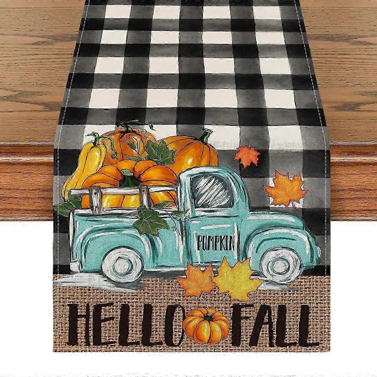Buffalo Plaid Autumn Table Runner