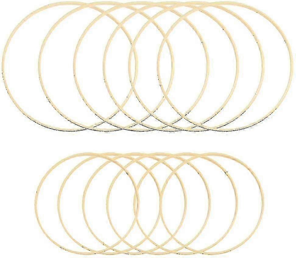 12-Piece Bamboo Craft Ring Set