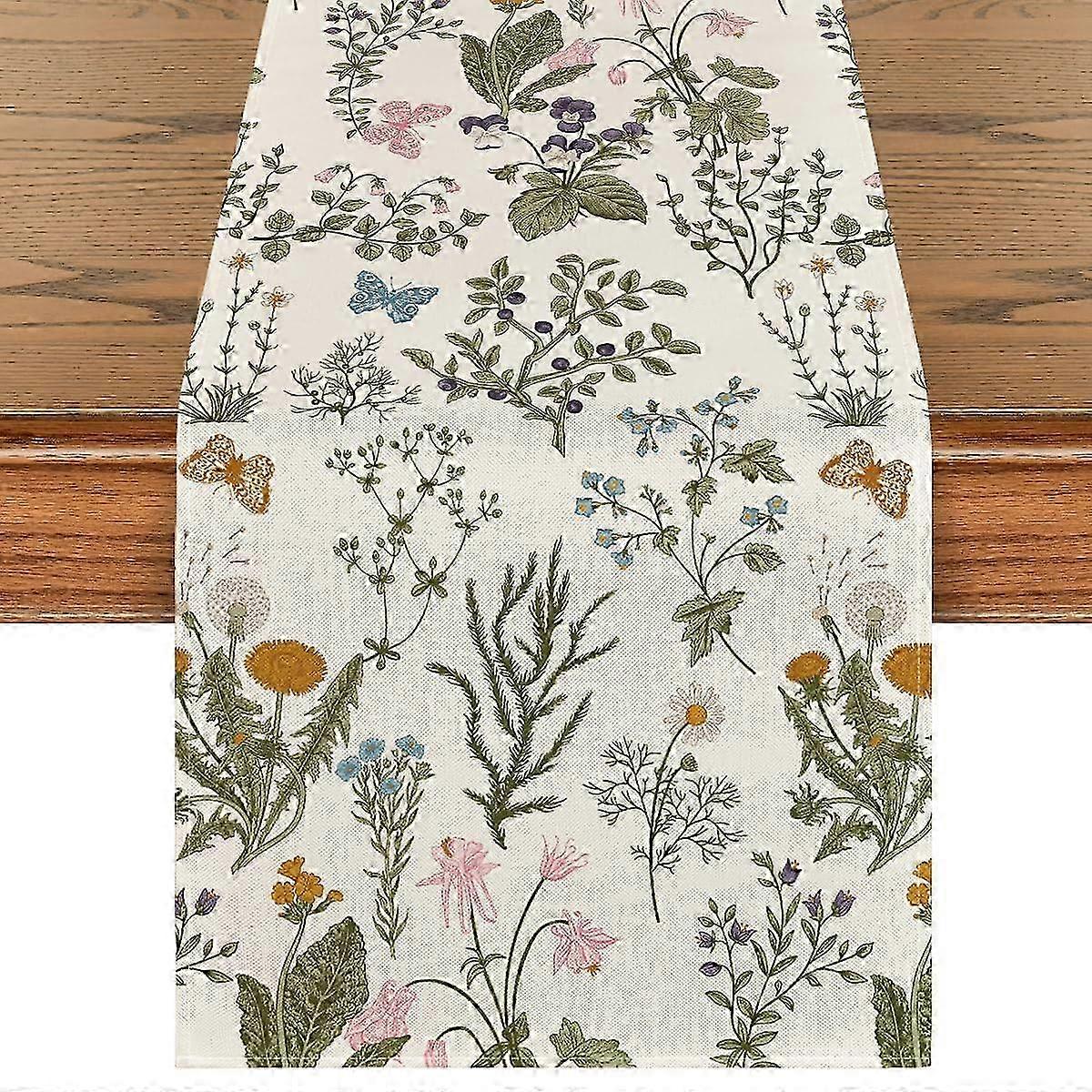 Floral Polyester Table Runner 13x72 Inch