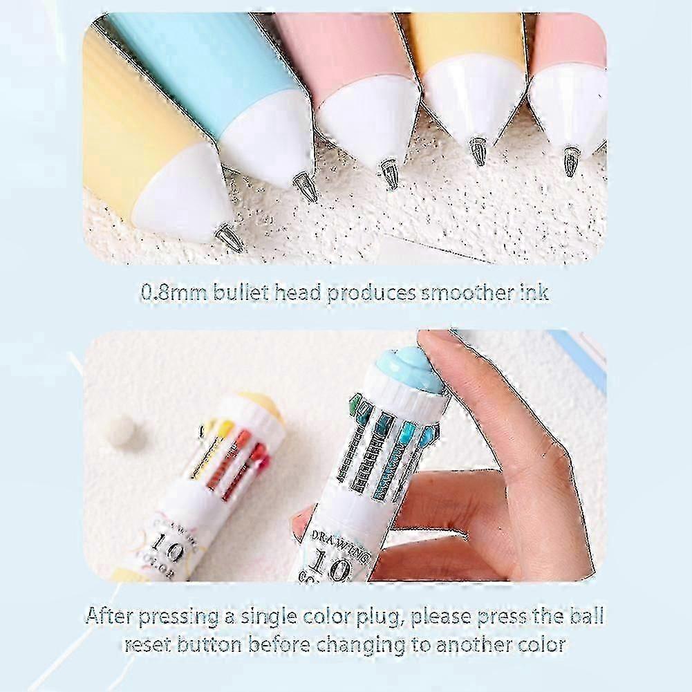 6-Pack Multicolor Retractable Pens compatible with Students and Presentations-Good
