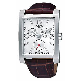 Pulsar sports reloj para Hombre Analógico de Cuarzo con brazalete de Piel de vaca PP5005X1