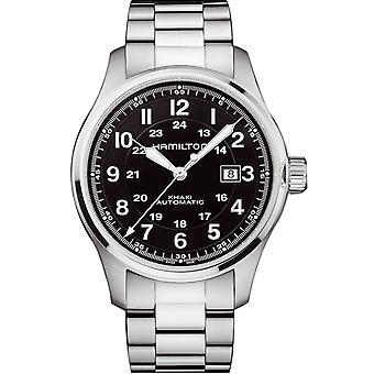 R. hamilton khak field aut ac/ac neg Automatic Analog Man Watch with H70625133 Stainless Steel Bracelet