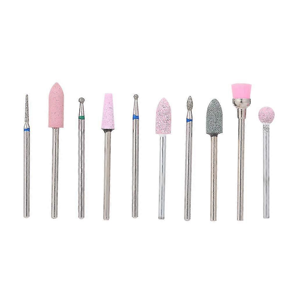 10pc Nail Buffer Bit Set Stone Diamond