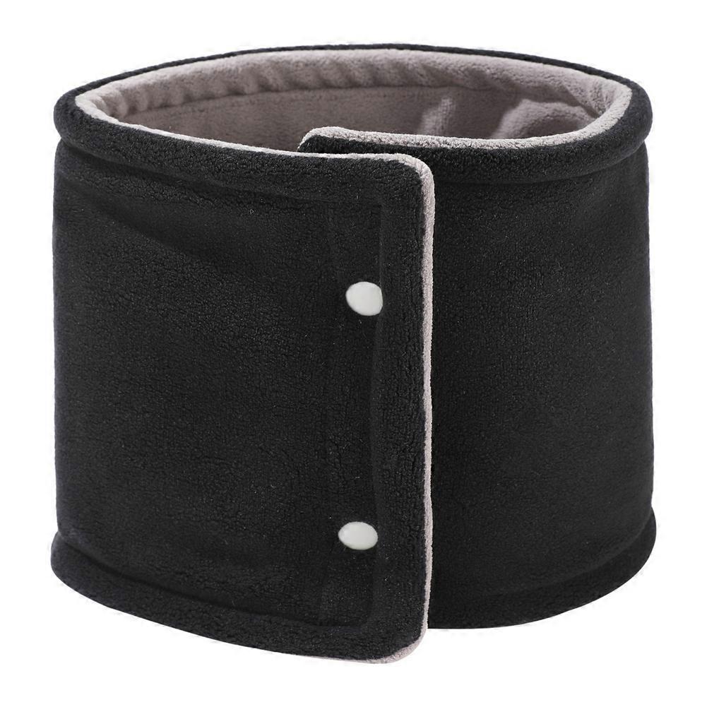 Double Layer Fleece Neck Warmer Windproof Knit Gaiter with Button Closure
