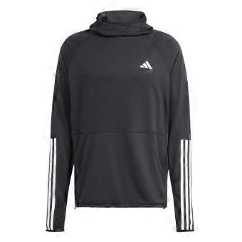 Adidas Mens Own The Run 3 Stripes Hoodie