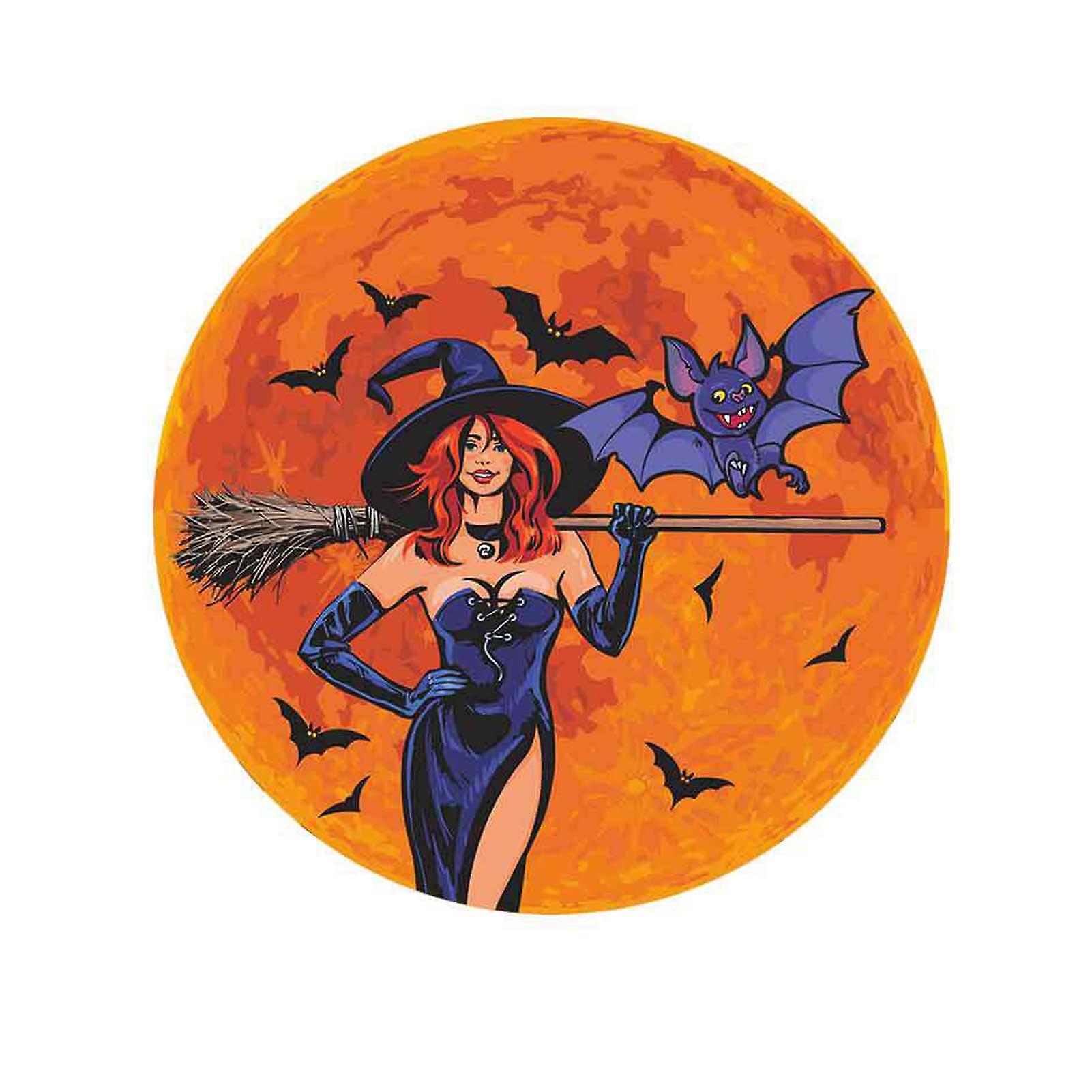 Halloween Glow In The Dark Wall Stickers Bat Witch Window Decals For Home Party