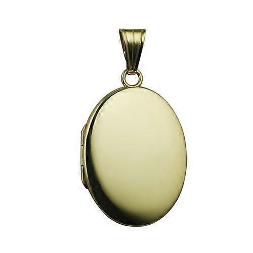 18ct Gold 26x19mm oval flat plain Locket