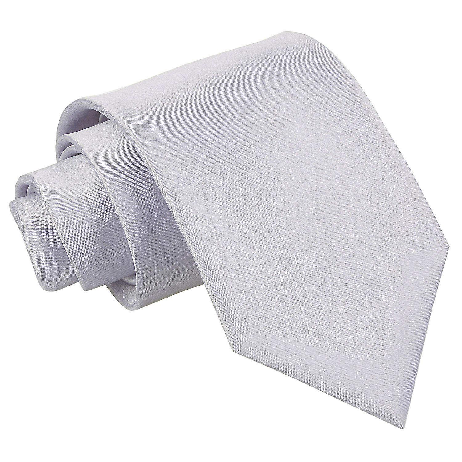 Silver Plain Satin Tie
