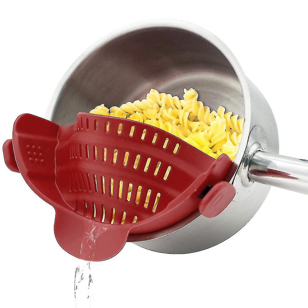 Kitchen Food Strainers Clip-on Strain Strainer Heat Resistant Silicone Colander And Sieve Snaps On