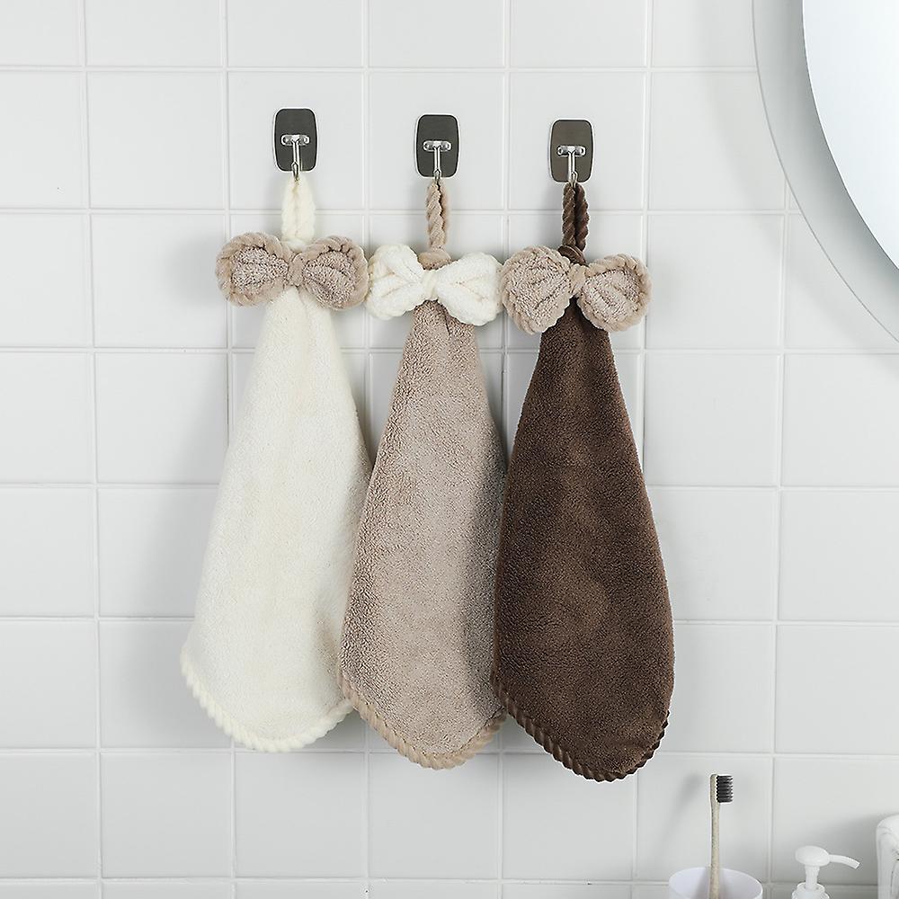Bathroom Kitchen Tea Towel Hand Towel Hanging Soft Absorbent Wipe