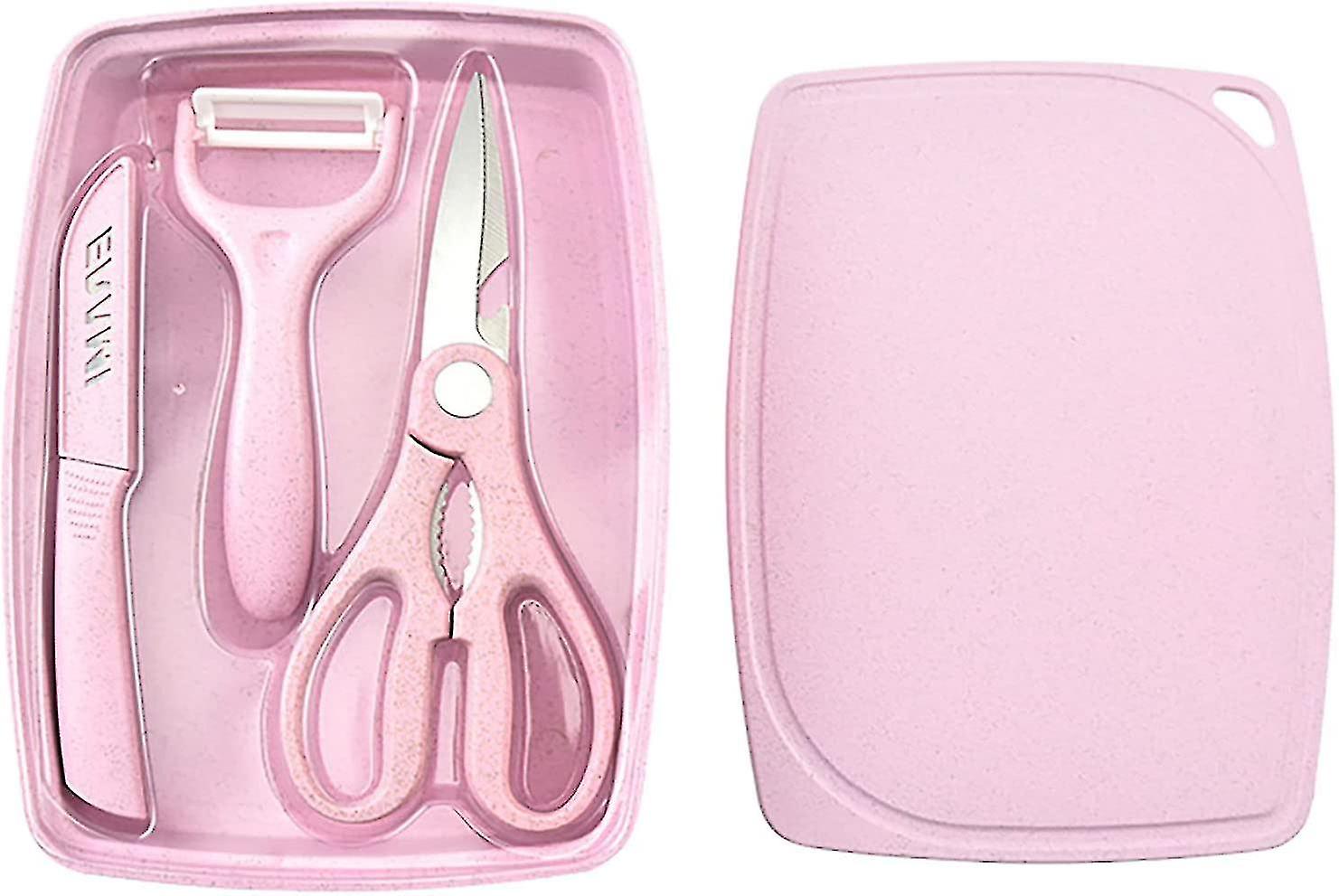 Kitchen Toolswheat Straw Kitchen 5pcs Set,dishwasher Safe Pink