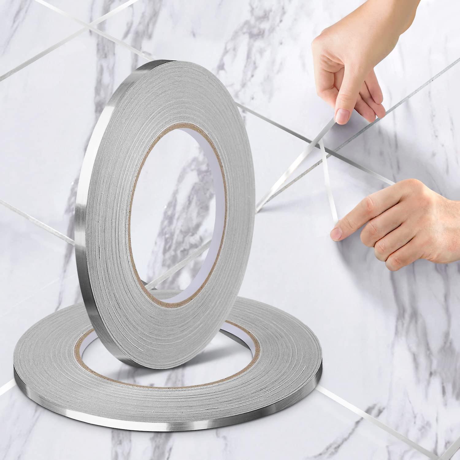 Set Of 2 Rolls0.5cm*50m- Decorative Adhesive Tape, Tile Joint, Thickened And Improved Version, Waterproof Ceramic Tape, For Floors, Doors And Windows,