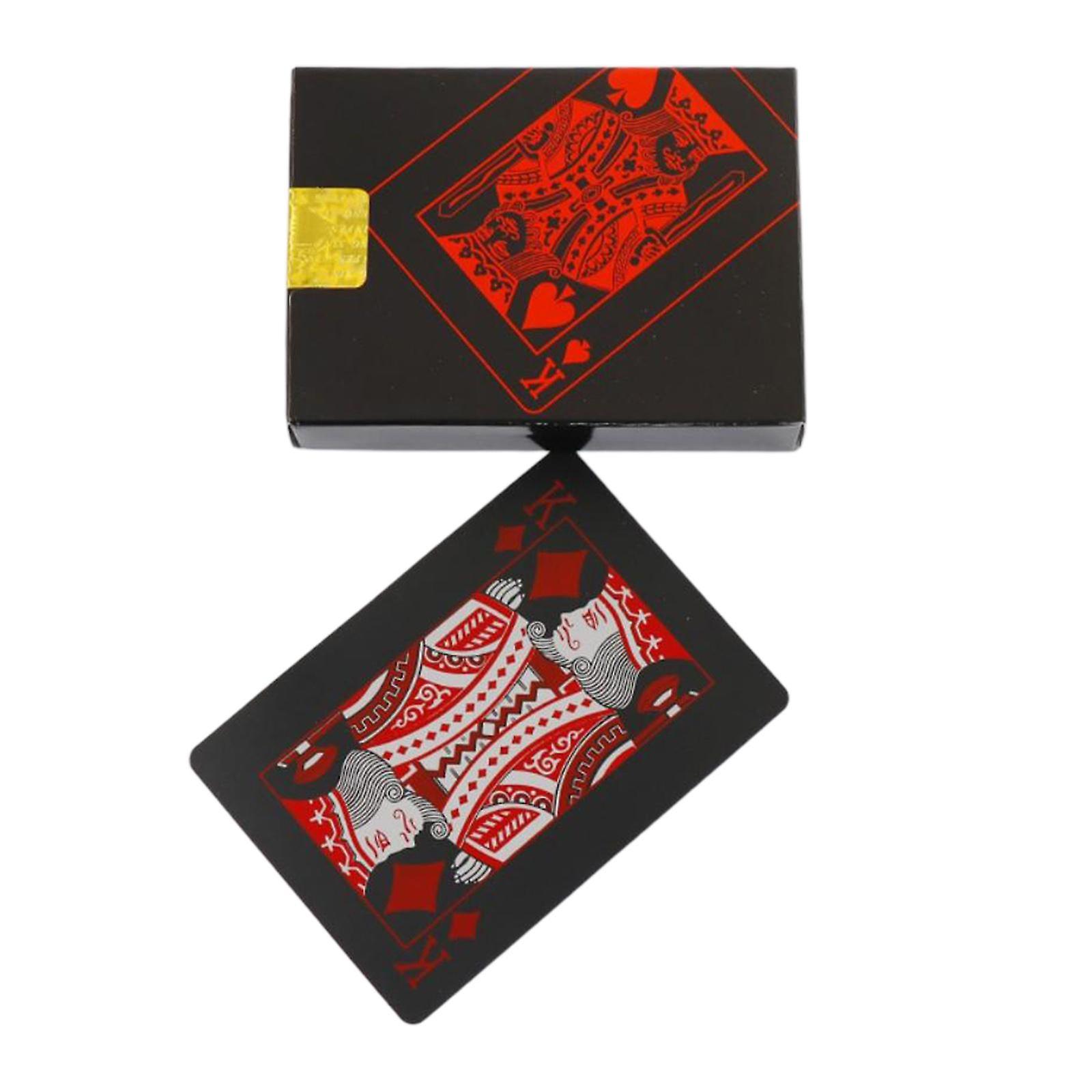 Impermeable Pvc Playing Cards Negro Poker Party Magic Game Fun Red Silver