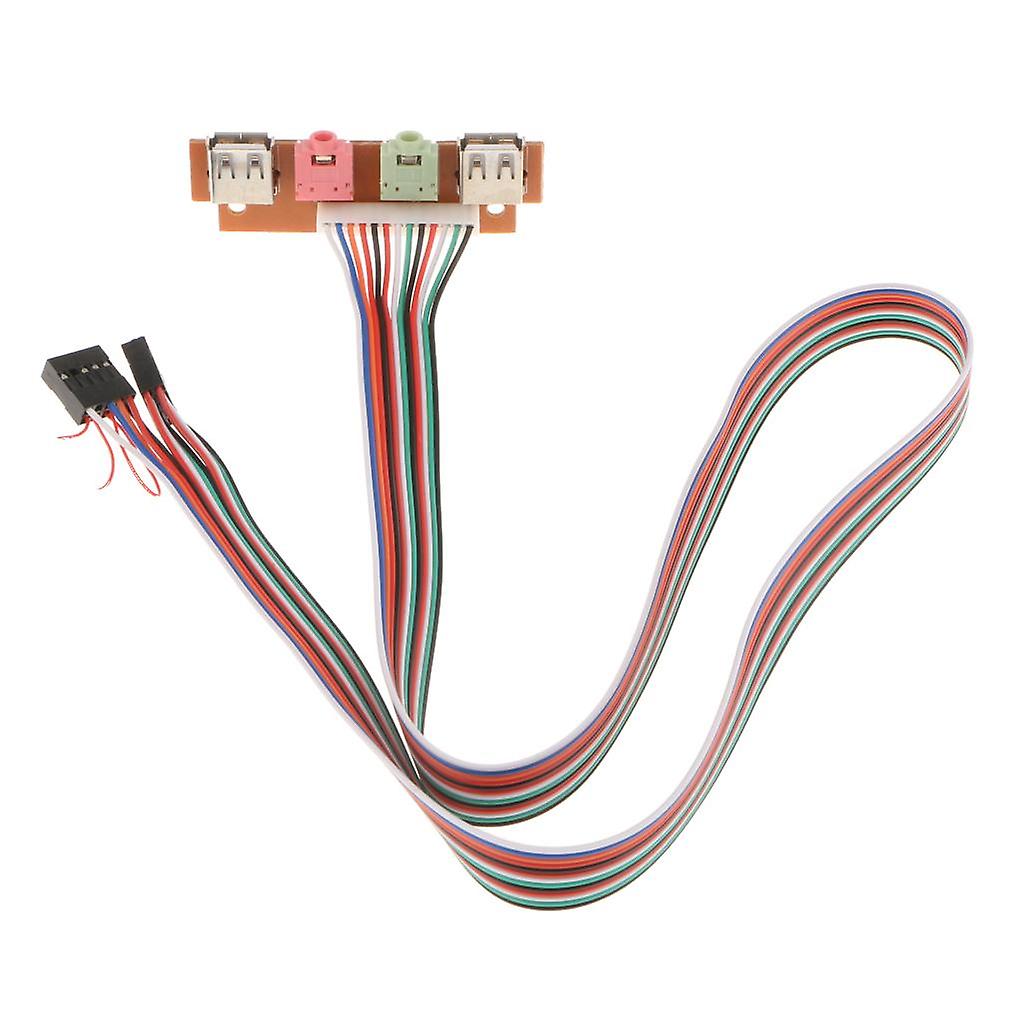 PC Computer Case Front Panel USB Audio Port Mic Earphone Cable 7.3CM