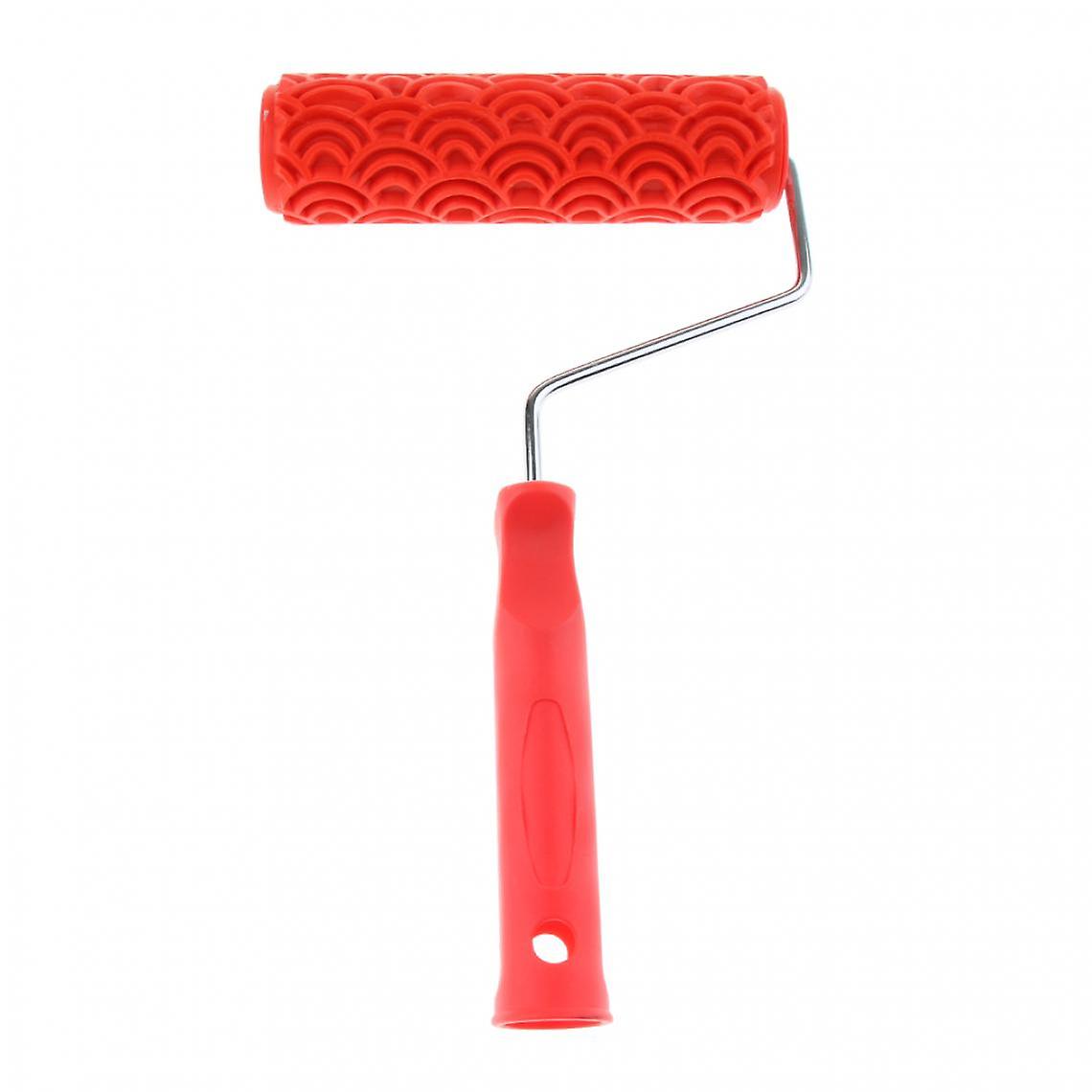 Inch Embossed Paint Roller With Plastic Handle For Ladder Pattern Wall Decor
