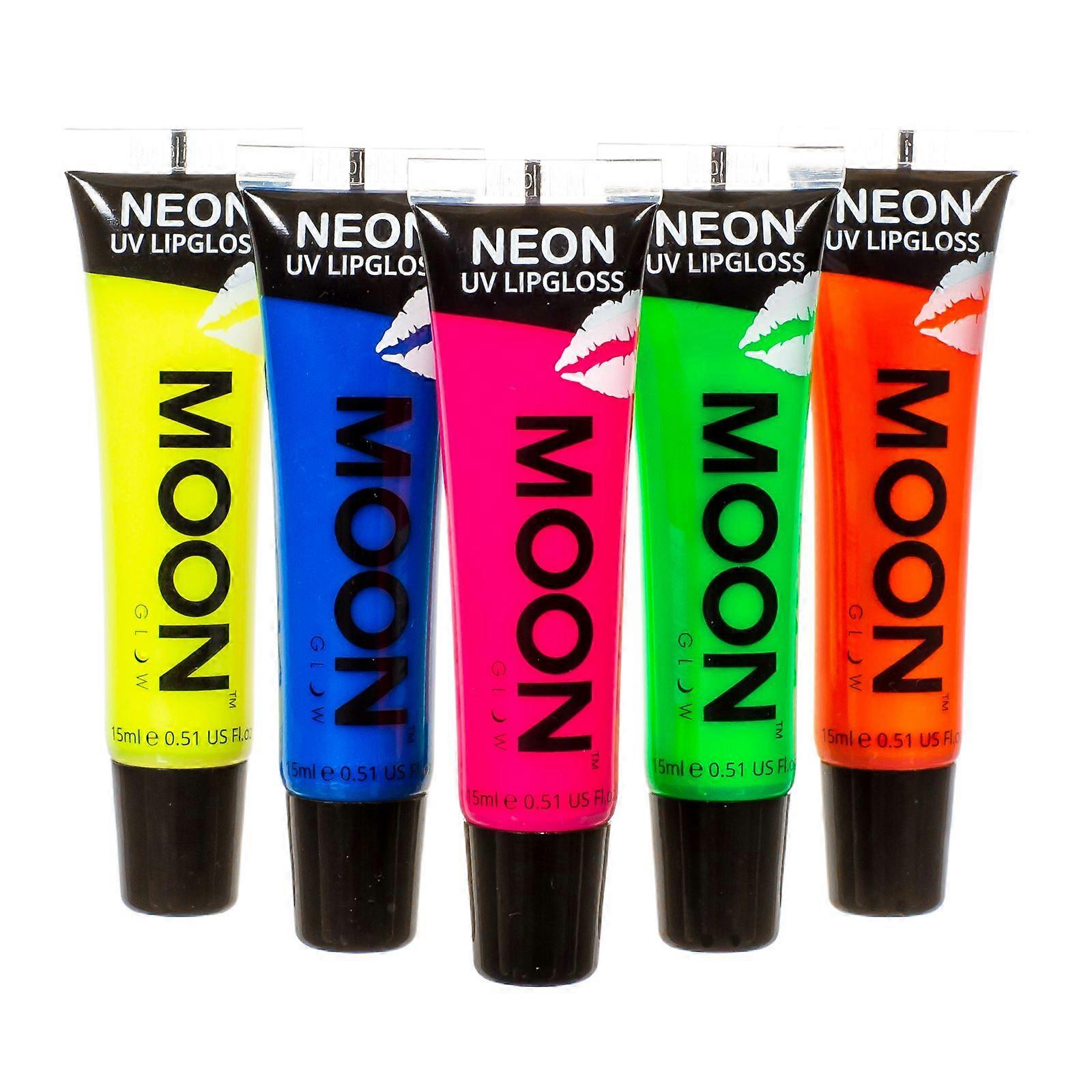 måne glød - neon UV lipgloss - sett med 5