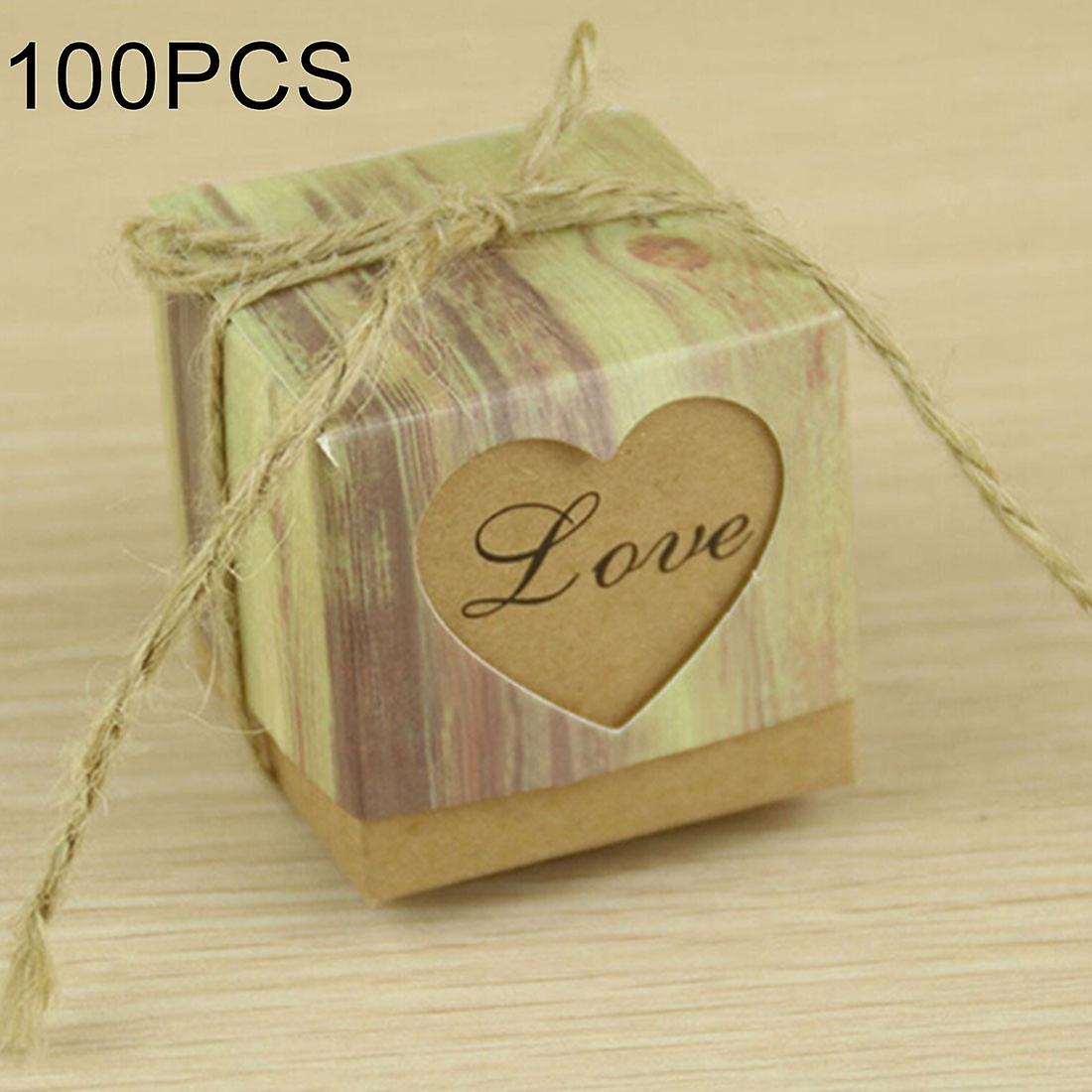 100 PCS Wedding  Kraft Paper Sugar Box