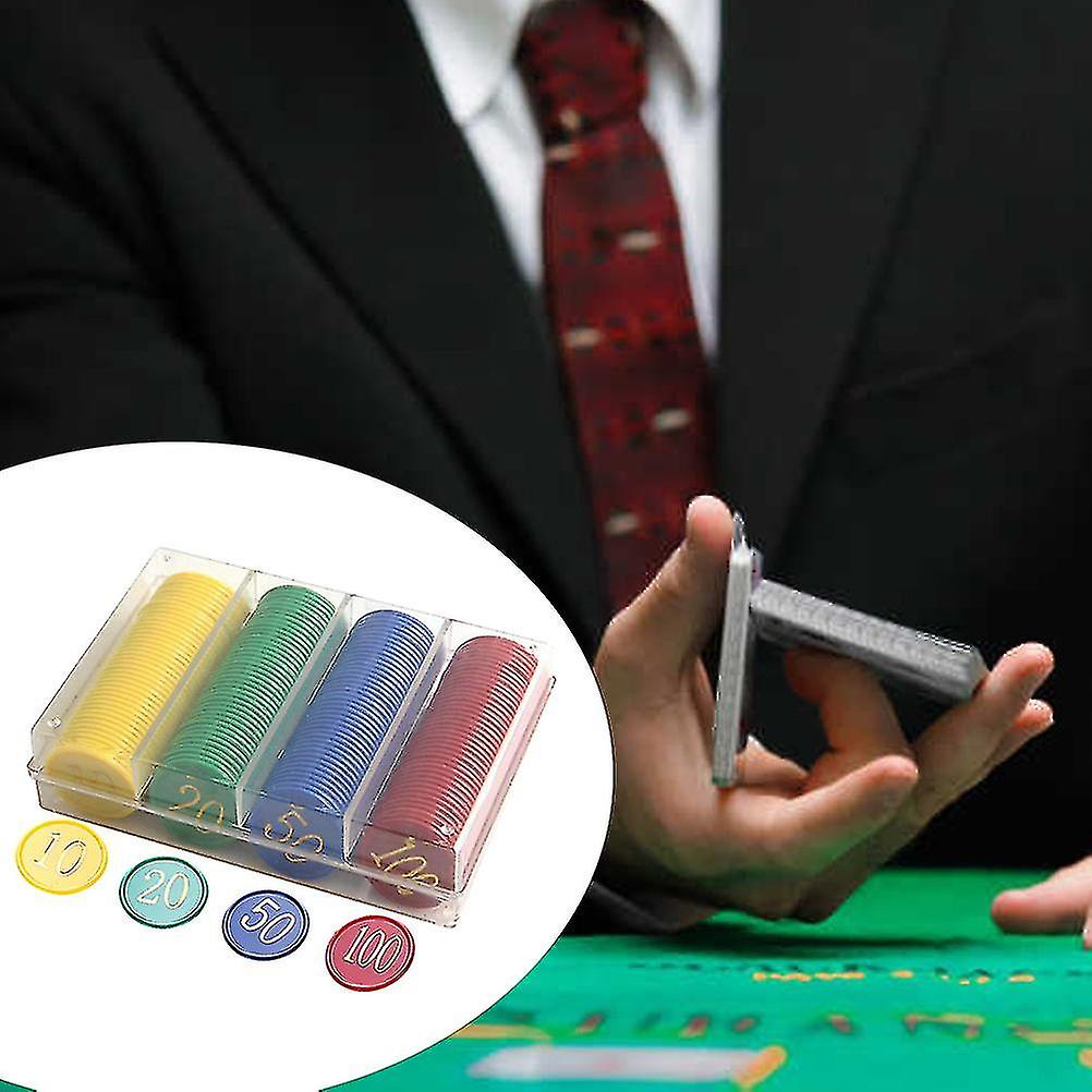 Tianbi 160 Stück Poker Chips Set - Plastik Spielchips Mit Werten 10 20 50 100