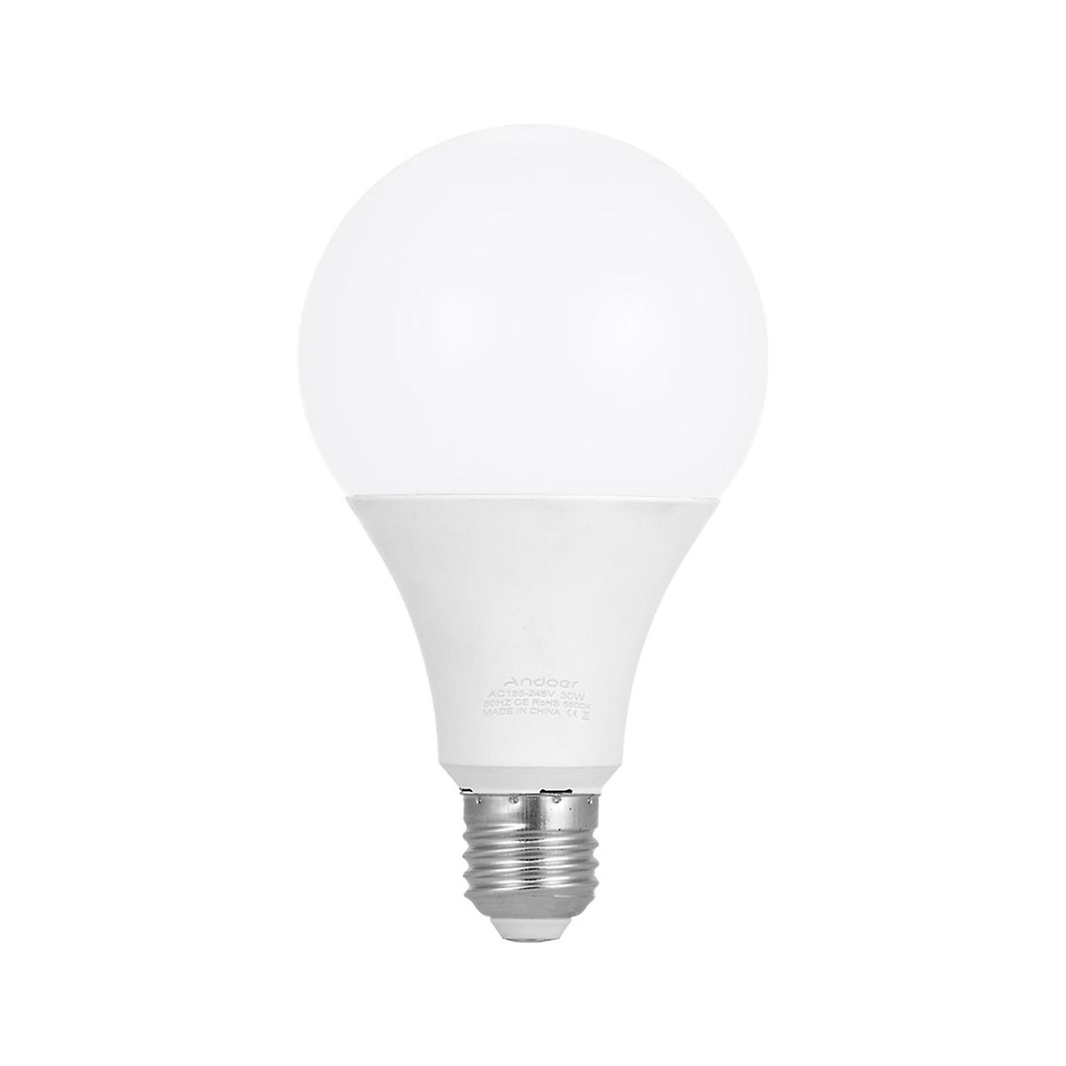 Andoer E27 30W Energy-saving LED Bulb Lamp 5500K Soft White Daylight for Photo Video Studio Home Com
