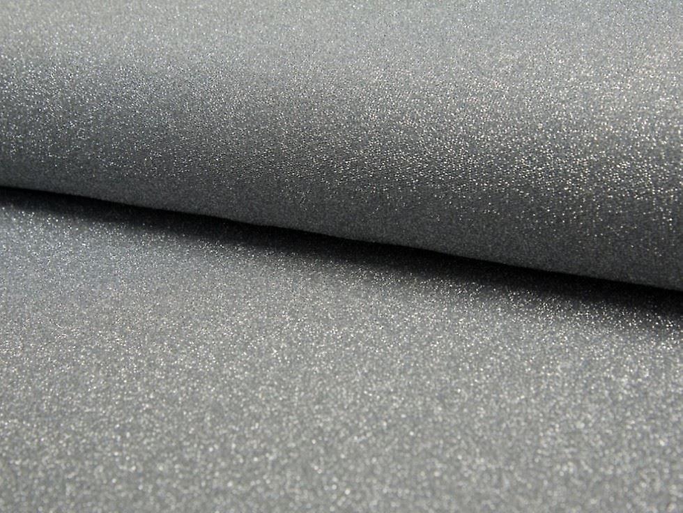 Minerva Lurex Textured Stretch Knit Fabric Silver - per metre
