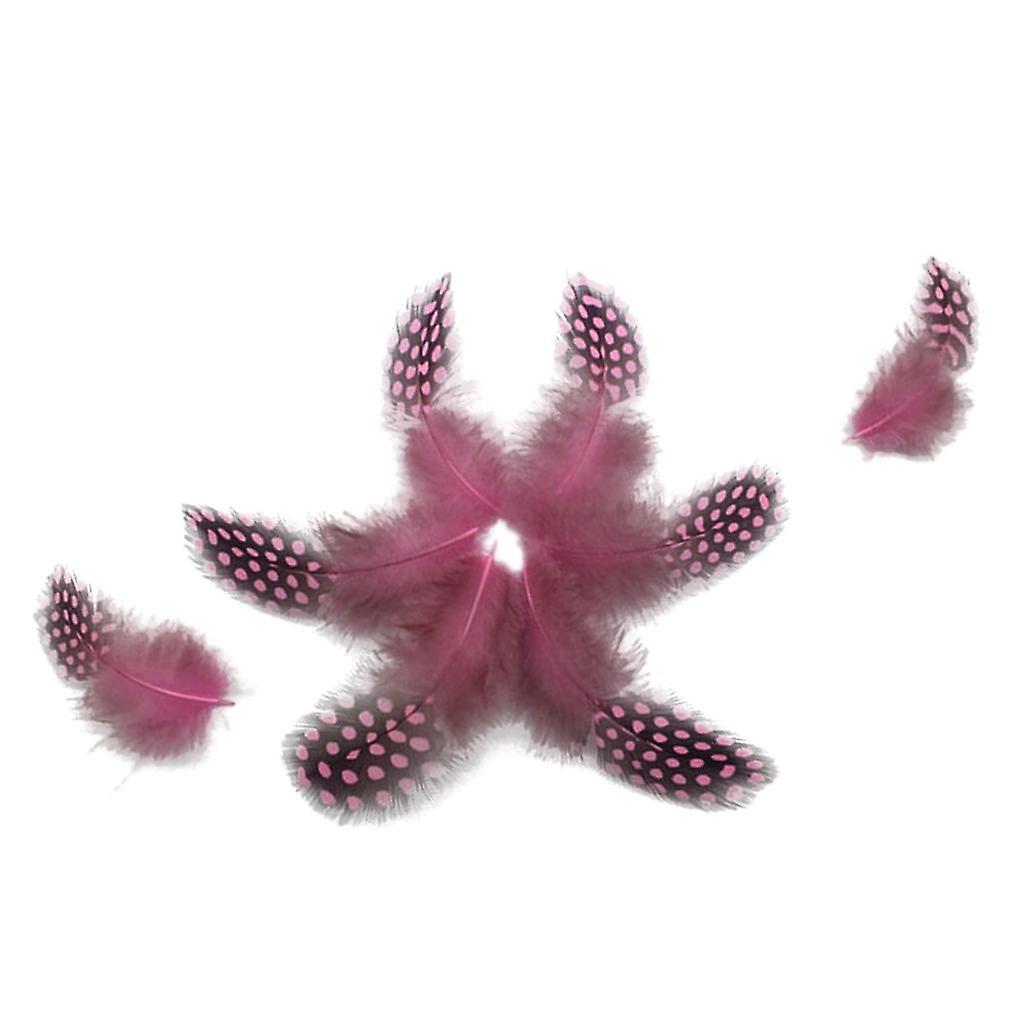50PCS Massor Färgning Guinea Höna Fjäder Kyckling Fjädrar Hantverk Utsmyckning Rosa