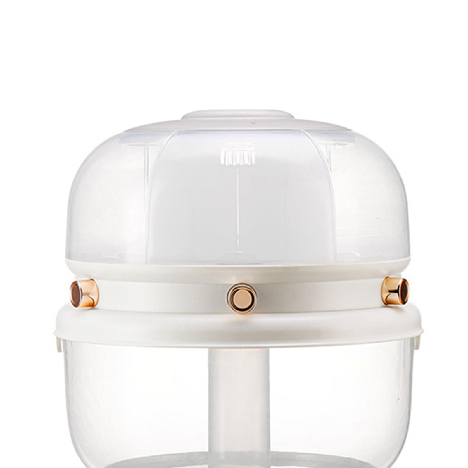 Grains Storage Box Rotatable Sealed Divided Button Rice Storage Tank for Kitchen Home White 