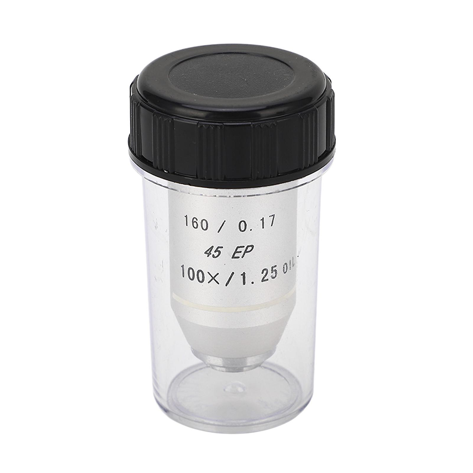 Achromatic Microscope Objective 100X Standard RMS Thread Spring Protection Biological Microscope Objective Lens