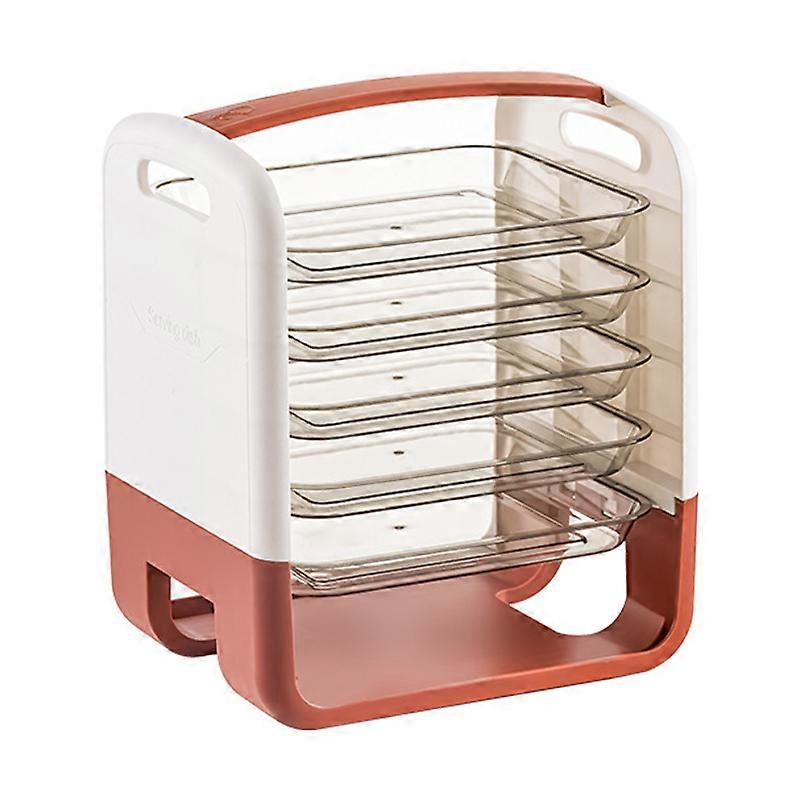 Four Layers Dish Preparation Plate Drawer Design Plastic Vegetable Preparation Rack Kitchen Storage Rack