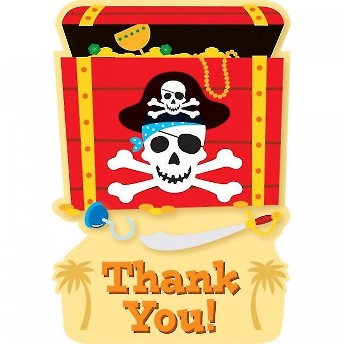 Amscan Pirate Party Thank You Card (Pack Of 8)