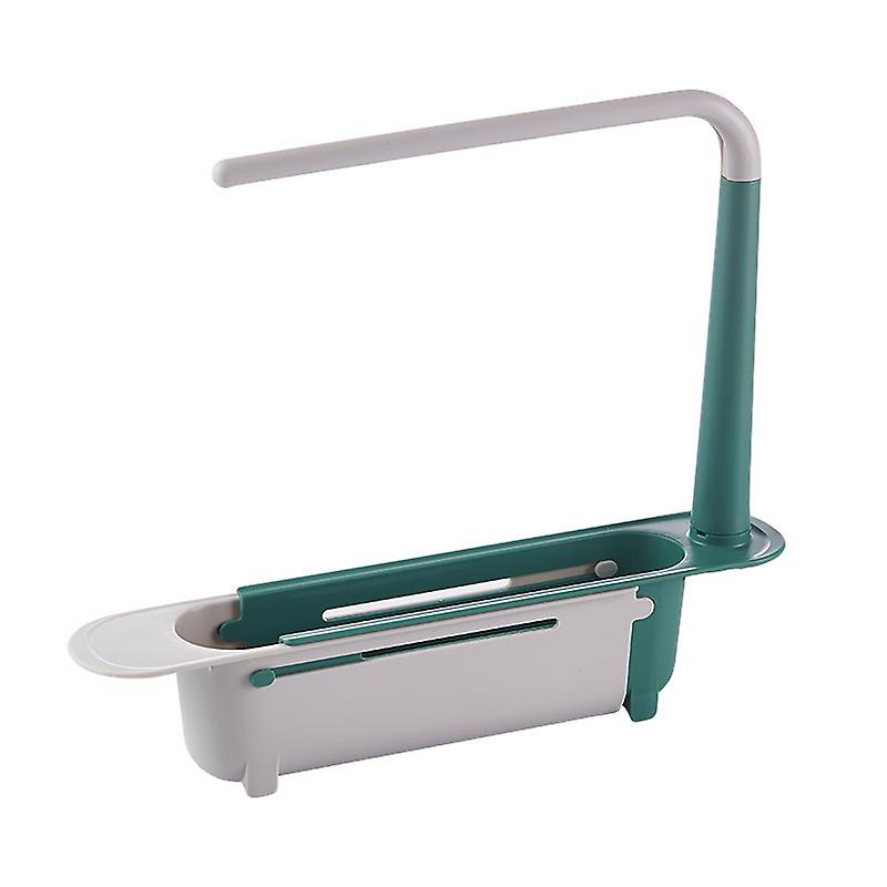 Creative Kitchen Sink Telescopic Sponge Storage Rack Green Soap 32-45cm