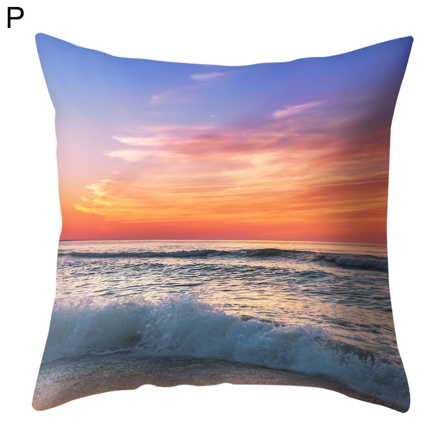 Pillowcase Single Side Printed Square Polyester No Odor Stylish Cushion Case Home Decor