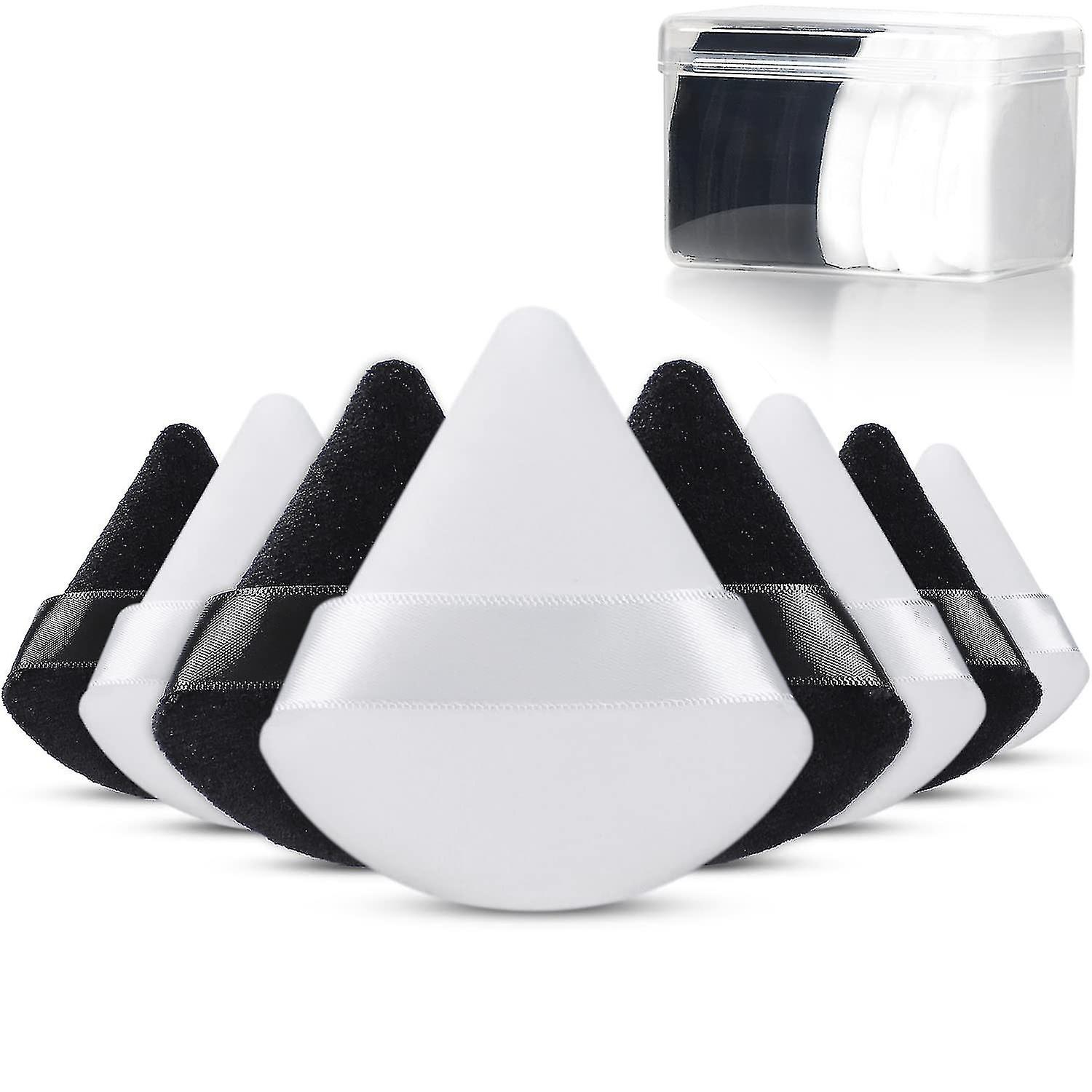 8 Pcs Cotton Powder Puff Face Triangle Super Soft Both Dry And Wet Makeup