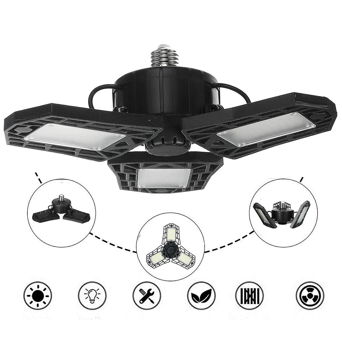 Foldable Led E27 Light Adjustable Deformation Ceiling Lamp Workshop Garage Home