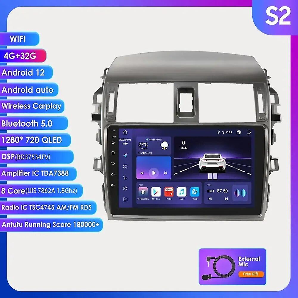 9" Ossuret 2din Android Auto Car Radio For Toyota Corolla E140 E150 2006 - 2013 Multimedia Navigation Gps Bt Swc Rds Dsp Carplay